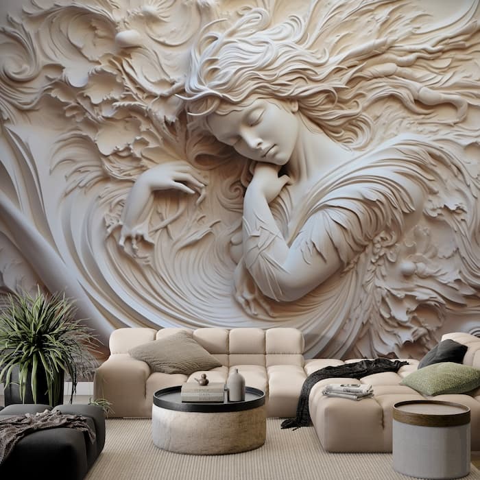 Venus Sculpture Mural | Roman Goddess Wallpaper YF-02473