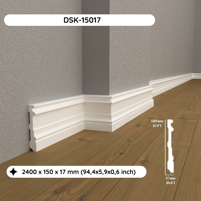 Water Resistant Baseboard Molding DSK-15017 (94.4x5.9x0.6")