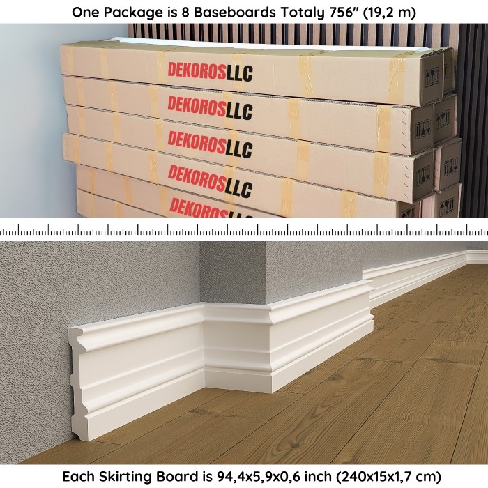 Water Resistant Baseboard Molding DSK-15017 (94.4x5.9x0.6")