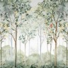 Watercolor Forest Mural | Jungle Nursery Wallpaper YCO-02525