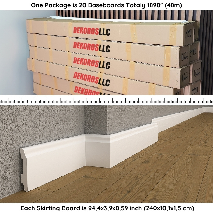 Waterproof Baseboard Skirting Board DSK-11515 (94.4x3.9x0.59")