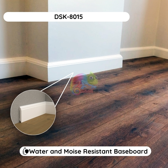 White Skirting Board for Stylish Interior DSK-8015  (94.4x3.1x0.59")
