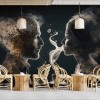 Artistic Coffee Shop Wallpaper | Stylish People Design YC-00196