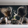 Artistic Coffee Shop Wallpaper | Stylish People Design YC-00196