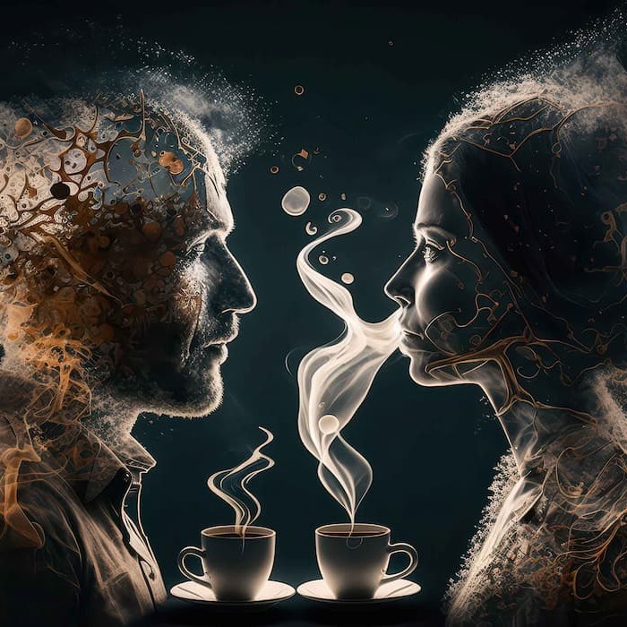 Artistic Coffee Shop Wallpaper | Stylish People Design YC-00196