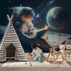 Astronaut Reading on Moon Wallpaper | Space Mural YU-10020 Astronaut Reading on Moon Wallpaper | Space Mural YU-10020