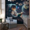 Astronaut Reading on Moon Wallpaper | Space Mural YU-10020 Astronaut Reading on Moon Wallpaper | Space Mural YU-10020