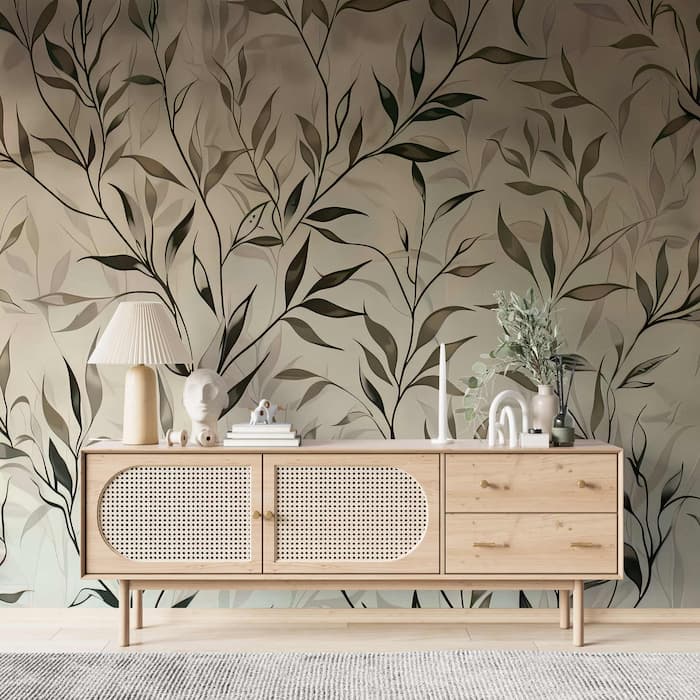 Botanical Leaf Wallpaper | Nature-Inspired Decor YF-02541