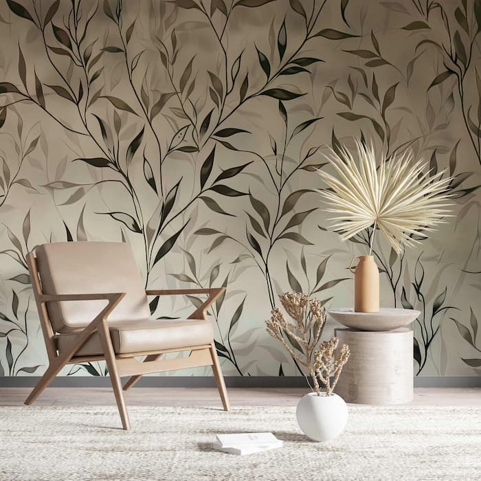 Botanical Leaf Wallpaper | Nature-Inspired Decor YF-02541