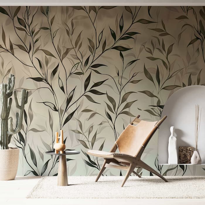 Botanical Leaf Wallpaper | Nature-Inspired Decor YF-02541