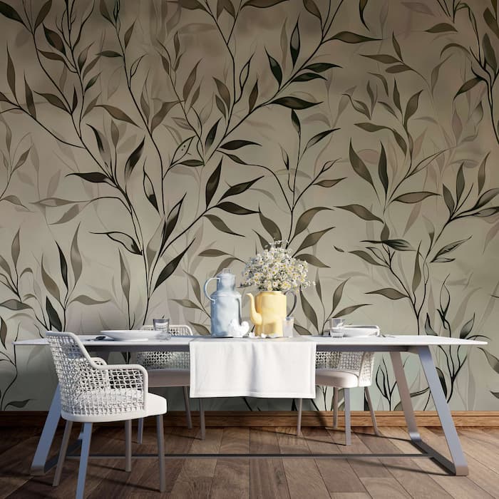 Botanical Leaf Wallpaper | Nature-Inspired Decor YF-02541