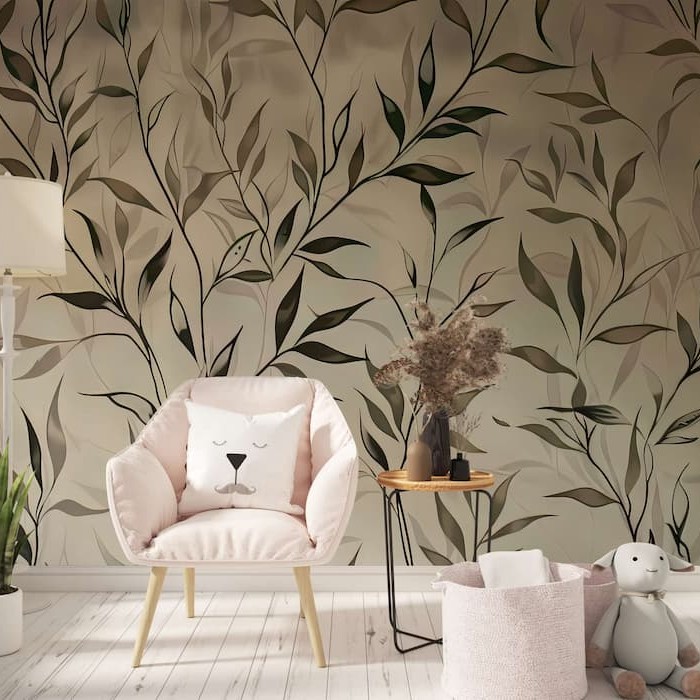 Botanical Leaf Wallpaper | Nature-Inspired Decor YF-02541