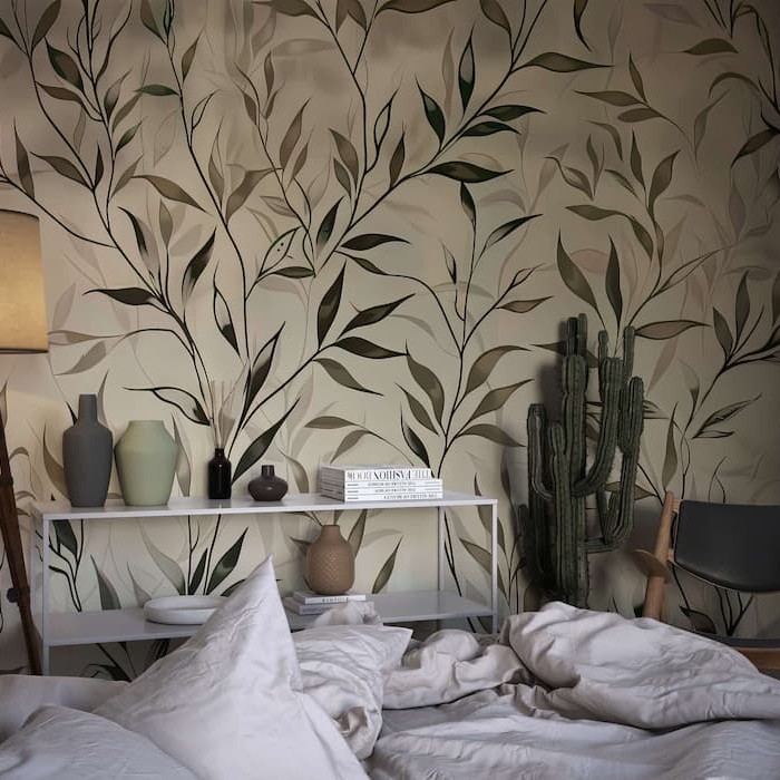 Botanical Leaf Wallpaper | Nature-Inspired Decor YF-02541