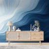 Coastal Blue Wave Wallpaper | Ocean Mural YM-02572