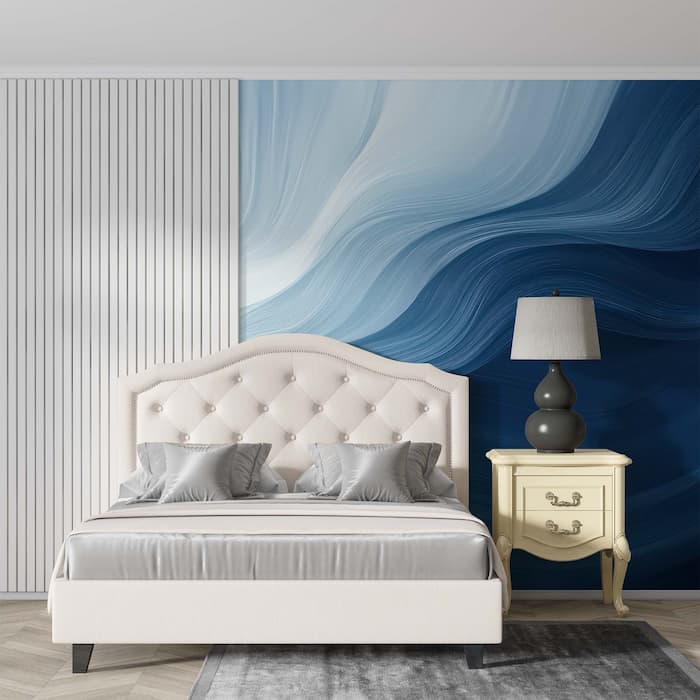 Coastal Blue Wave Wallpaper | Ocean Mural YM-02572