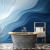 Coastal Blue Wave Wallpaper | Ocean Mural YM-02572