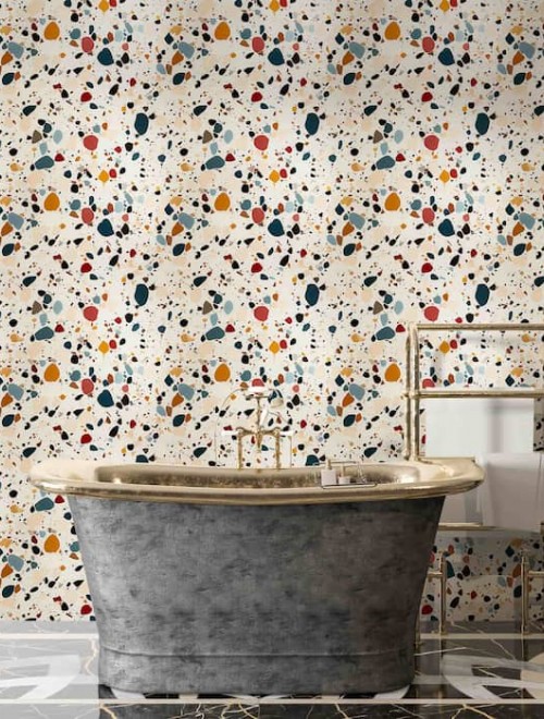 Colorful Terrazzo Wallpaper | Rainbow Mural YDT-02536
