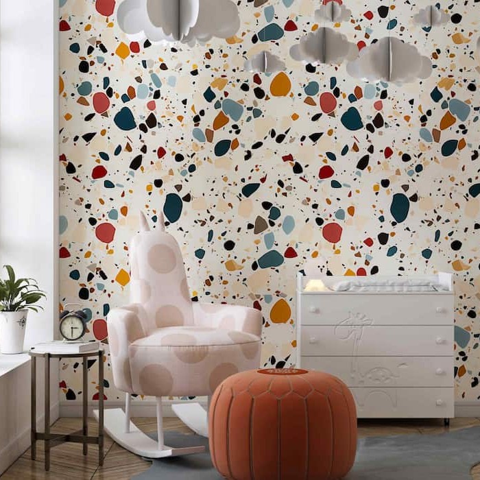 Colorful Terrazzo Wallpaper | Rainbow Mural YDT-02536
