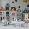Colorful Town Wallpaper | Kids Watercolor Mural YCO-02561