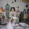 Colorful Town Wallpaper | Kids Watercolor Mural YCO-02561