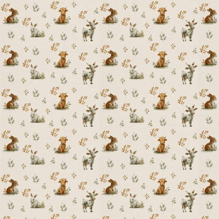 Cute Bunny Watercolor Wallpaper | Woodland Mural YCO-30011