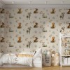 Cute Bunny Watercolor Wallpaper | Woodland Mural YCO-30011