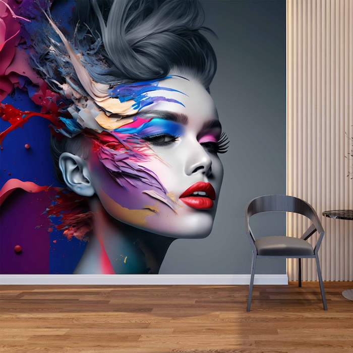 Elegant Woman Wallpaper | Stylish Salon Wall Art YK-00778