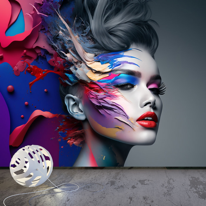Elegant Woman Wallpaper | Stylish Salon Wall Art YK-00778
