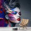 Elegant Woman Wallpaper | Stylish Salon Wall Art YK-00778