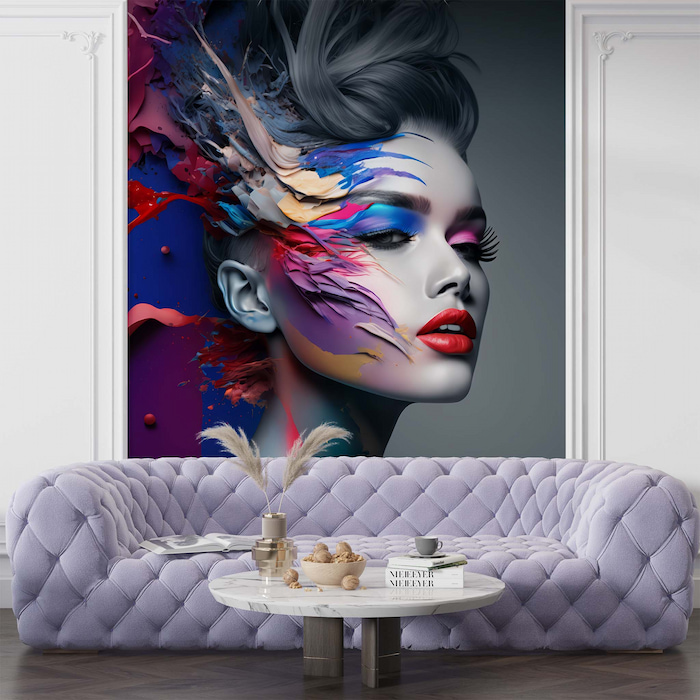 Elegant Woman Wallpaper | Stylish Salon Wall Art YK-00778