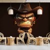 Funny Cowboy Cartoon Wallpaper | Whimsical Western Mural