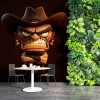 Funny Cowboy Cartoon Wallpaper | Whimsical Western Mural