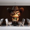 Funny Cowboy Cartoon Wallpaper | Whimsical Western Mural