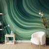 Green Ombre Wave Wallpaper | Abstract Wall Mural YM-02573