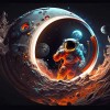 Moonwalker Astronaut Wallpaper | Outer Space Mural YCO-00211