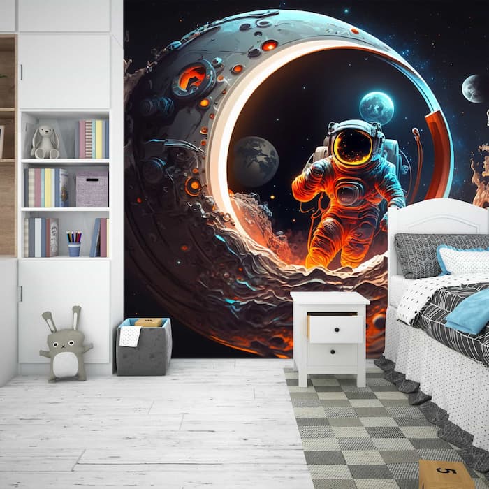 Moonwalker Astronaut Wallpaper | Outer Space Mural YCO-00211