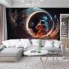 Moonwalker Astronaut Wallpaper | Outer Space Mural YCO-00211