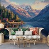 Norwegian Fjord Wallpaper | Panoramic Lake Mural YD-05097