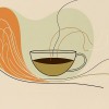 Minimalist Coffee Wall Mural | Retro Cafe Wallpaper YC-05070