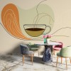 Minimalist Coffee Wall Mural | Retro Cafe Wallpaper YC-05070