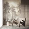 Scenic Forest Wall Mural, Minimalist Landscape Wallpaper YD-05058