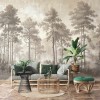Scenic Forest Wall Mural, Minimalist Landscape Wallpaper YD-05058