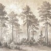 Scenic Forest Wall Mural, Minimalist Landscape Wallpaper YD-05058