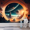Futuristic Space Wallpaper | Sci-Fi Galaxy Mural YCO-00219