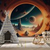 Futuristic Space Wallpaper | Sci-Fi Galaxy Mural YCO-00219