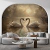 Swans on Lake Wall Mural | Elegant Watercolor Décor YH-05064