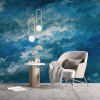 Textured Navy Wallpaper | Oil Painting Wall Art YS-04048
