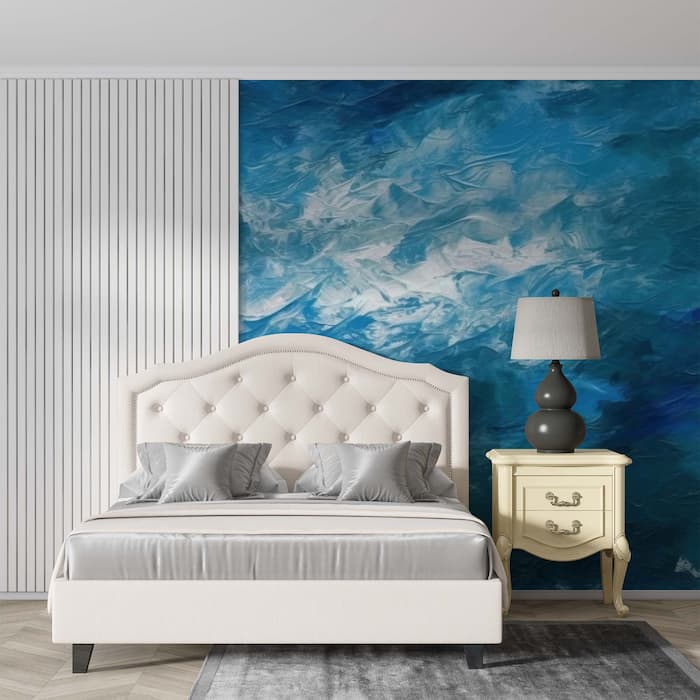 Textured Navy Wallpaper | Oil Painting Wall Art YS-04048