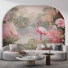 Tropical Flamingo Wallpaper – Elegant Floral Wall Mural YH-02325