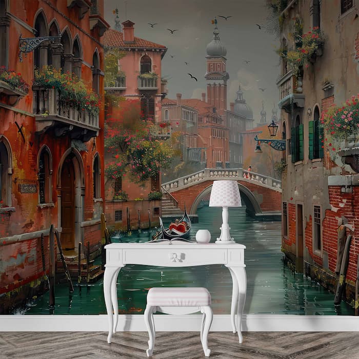 Venice Canal Mural | Italian Vintage Wallpaper YD-05043